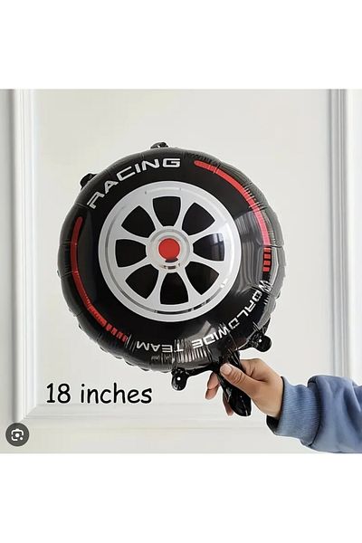 Partifabrik Racing Cars Themed Wheel Tire Foil Balloon 40 cm