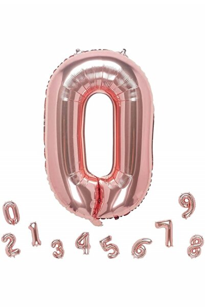 Partifabrik Rose Gold Rakam Folyo Balon 80 cm