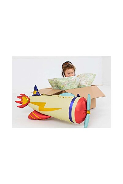 Partifabrik Yarış Temalı Retro Model Uçak Planör Folyo Balon 107 cm
