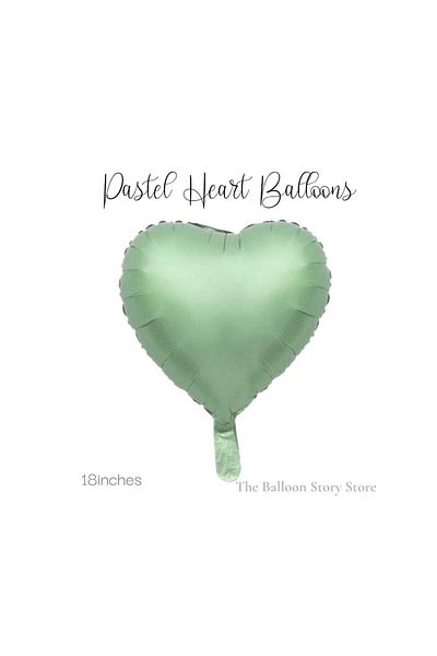 Partifabrik Satin Green Color Heart Foil Balloon 40 Cm