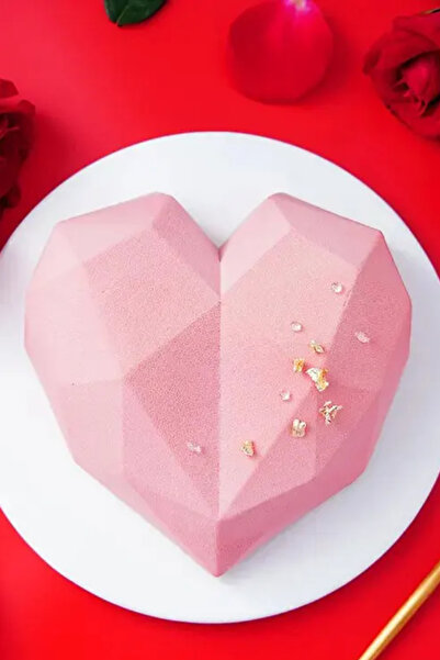 PASTRY PLANET قالب سيليكون على شكل قلب كبير قابل للكسر من الماس