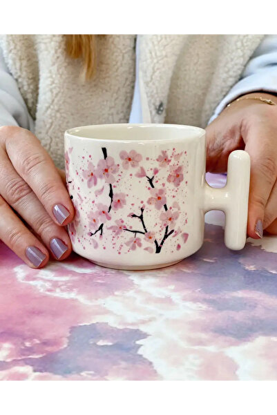 Bikutumutluluk SAKURA KİRAZ ÇİÇEĞİ HEDİYE KUPA FİNCAN