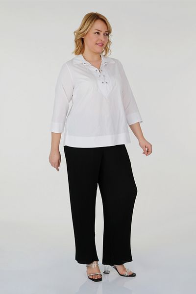 mardi exclusive Women's Large Size Chain Detailed Cotton Shirt
