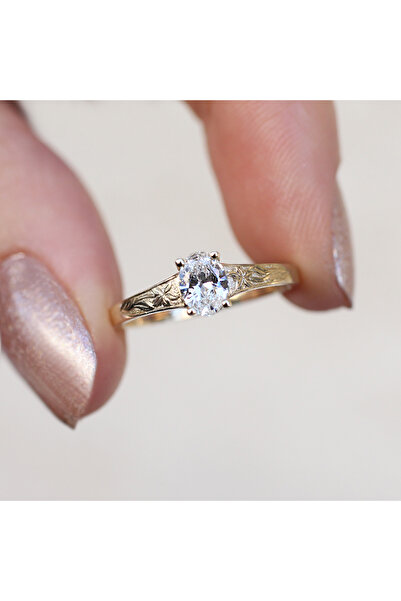 inza pırlanta 0.40 Ct Vintage El Işçiliği Yasmin Pırlanta Yüzük
