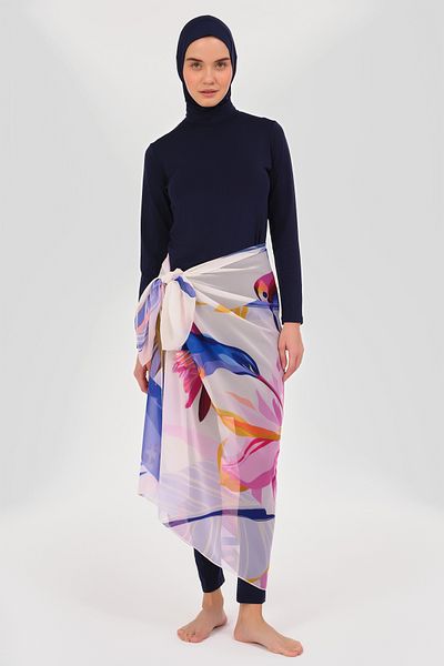 ALFASA Patterned Bougainvillea Skirt Pareo