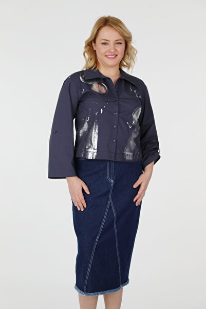 mardi exclusive قميص نسائي قطني مطبوع مقاس كبير