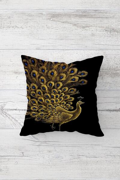 farbala Σετ κάλυμμα μαξιλαριού με μοτίβο παγωνιού και λιβελλούλης με κρυφό φερμουάρ - 4 τεμάχια