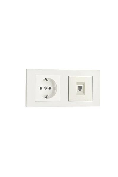ga gözde aydınlatma OVİVO GRANO WHITE SOILED SOCKET NUMERIS (PHONE SOCKET) SET