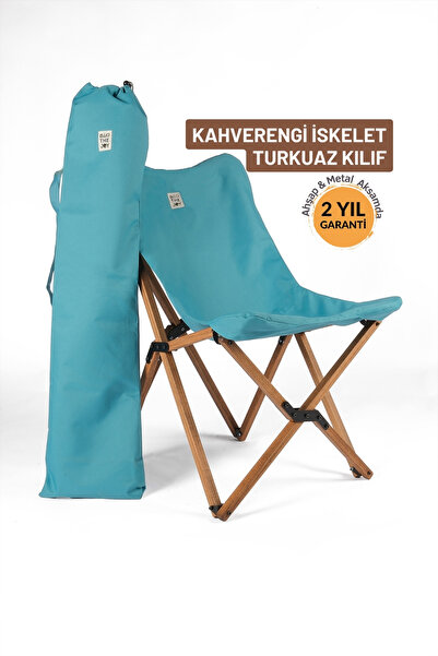 Bag The Joy Ahşap Katlanır Kamp Sandalyesi |Bahçe, Piknik, Balkon | Çantalı -...
