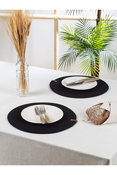 Comfort Craft Μαύρο Σετ Πιάτων - 2 Αμερικανικά Πιάτα Σερβιρίσματος, Δερμάτινο...