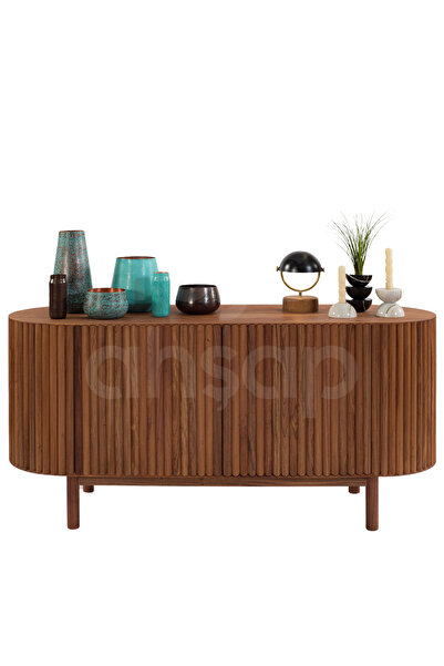 ROYS AHŞAP Roys Ahşap Toscana Açık Ceviz 140 Cm 2 Kapaklı Çıtalı Konsol
