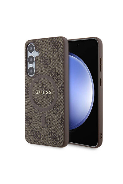 Guess Galaxy S24 Plus Case Guess Licensed Magsafe Enabled 4g Patterned Lettering Logo Cover Brown