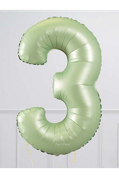 parti pera 5 Adet Retro Kalp Folyo Balon Buketi Seti 3 Yaş Su Yeşili Rakam Folyo Balon 76 Cm