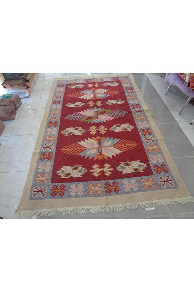 ŞAHMERDANOĞLU Şahmerdanoğlu 278x170 Bordo Renkli Çift Yüzlü Kilim Sıfır-Temiz...