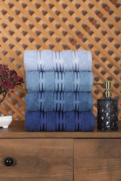 mevababy Set 4 prosoape colorate pentru mâini și față &#37;100 bumbac 50x90 cm