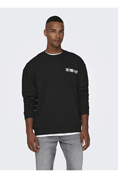 Only & Sons Siyah Erkek O Yaka Baskılı Sweatshirt 22027056_onspınk Floyd Rlx ...