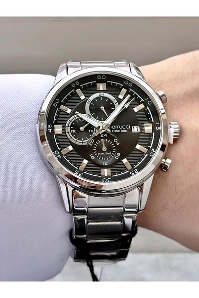 Ferrucci Men's Multifunctional Metal Band Wristwatch