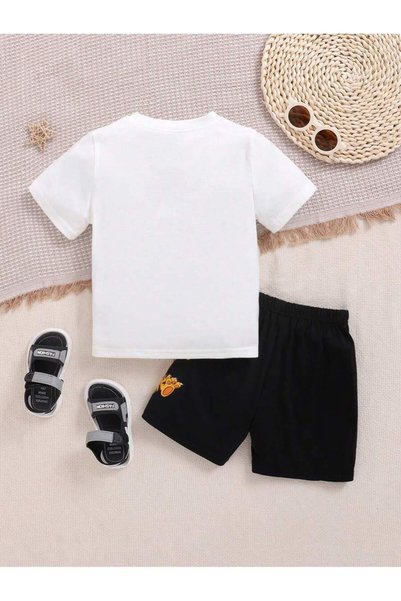 FORTITTUDO Side Sharp Kitty Shorts Top and Bottom Set 4 Years/13 Years