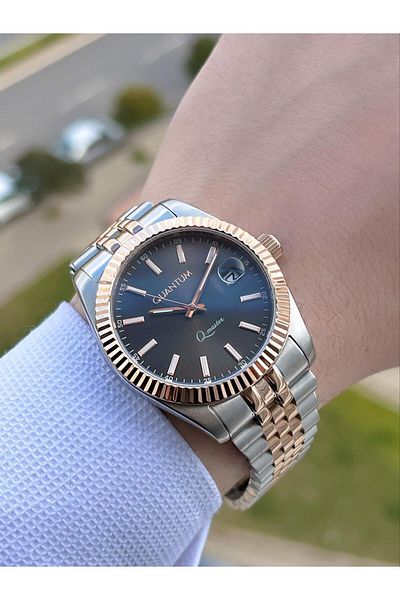 Quantum Automatic Mechanism Steel Cord 50 Mt Water Resistant Men's Wrist Watch BLKT.2.QMG941