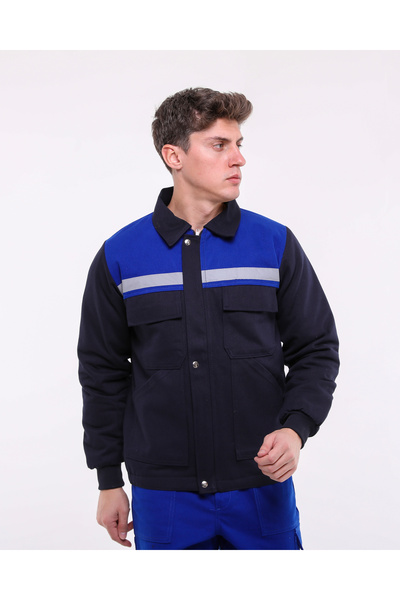 Çamdalı İş Elbiseleri Çamdalı Iş Elbiseleri - Iş Montu - 7/7 Kapitoneli Saks Mavi Robalı Lacivert Kışlık Işçi Mont
