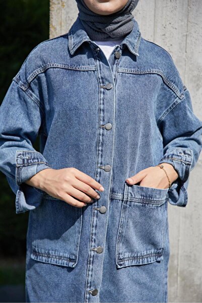 ENZİM JEANS Jachetă de blugi oversize pentru femei