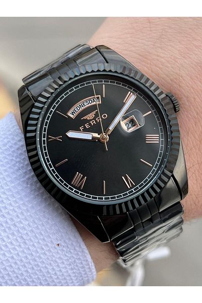 FERRO 30 Mt Waterproof Color Throw Stainless Steel Cord Men's Wrist Watch with Calendar xf0019