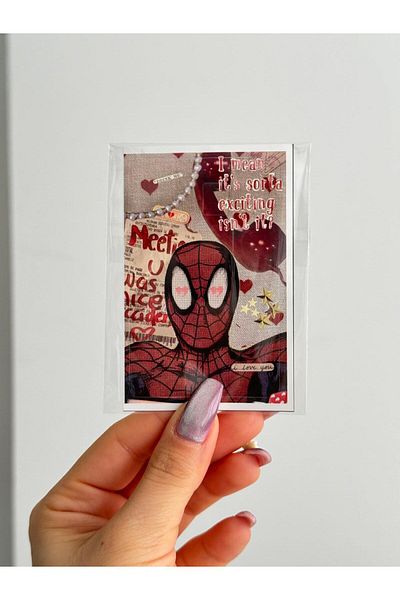 Planet Butik Spider Man Aesthetic Card Coating Sticker