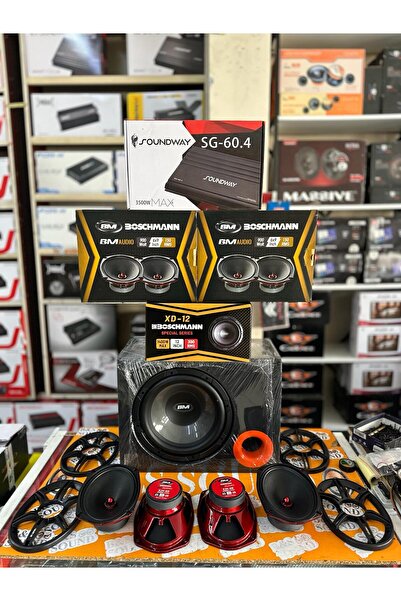 Boschman 4 adet oval mit range 3500 watt dört kanal anfi 1400 watt 300rms subwofer