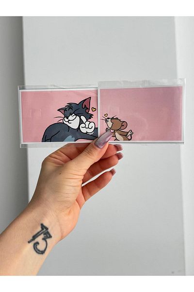 Planet Butik Tom Jerry Love Card Covering Sticker Set of 2