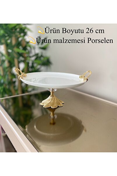 Sillage Home Luxury Presentation Plate with Handle and Stand 26 cm, Cake Cake Presentation