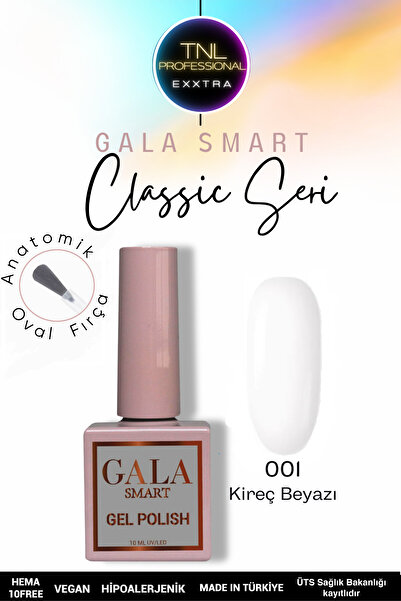 gala smart Beyaz Kalıcı Oje No: 001 10 ml Gel Polish Gala Smart