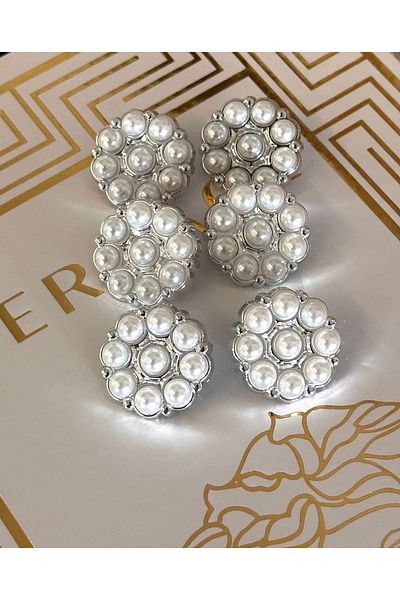 ODDA TASARIM ATÖLYESİ Pearl flower Model Design 6-Piece Button Set