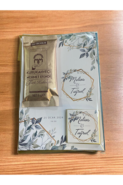 Hediyelen Söz, Nişan, Kız İsteme Kahve ve Çikolata Kart Hediyelik 30 Adet 007