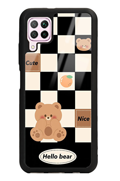 Spoyi Huawei P40 Lite Hello Bear Tasarımlı Glossy Telefon Kılıfı