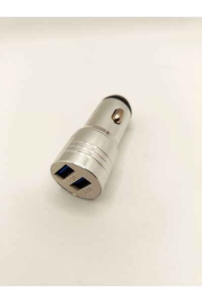ecocenter Metal Araç Şarj Çakmaklık, Uyumlu Çift USB Girişli Çakmaklık,Araç Şarj Cihazı