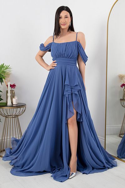 PULLIMM Chiffon Dress with Ruffled Skirt and Straps 1380