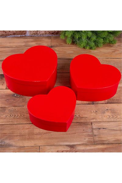 M3DECORİUM Largest 3 Three Sizes Fluffy Furry Heart Deep Gift Box For Valentine's Day Birthday Gift