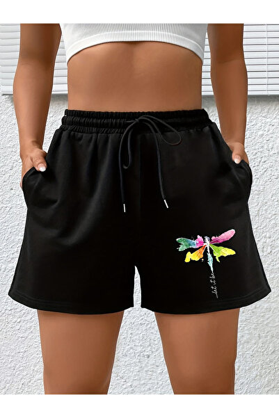 Stendhal Pantaloni scurți unisex cu imprimeu fluture