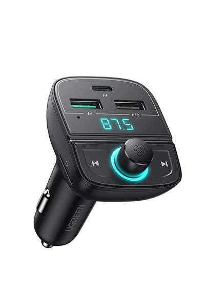 Ugreen Bluetooth 5.0 Pd Qc 3.0 Micro Sd Tf Kart Okuyuculu Araç Çakmaklık Şarj Cihazı Fm Verici Trans