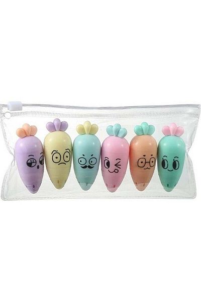 Woody Sofia Carrot Figured Icon Emoji 6-Piece Highlighter Set