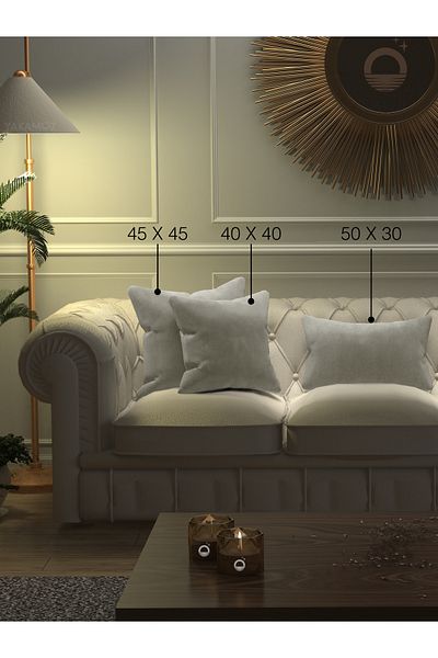 Yakamoz ECRU COLOR KIRLENT, PILLOW CASE VELVET TOUCH SERIES WITH VELVET LOOK
