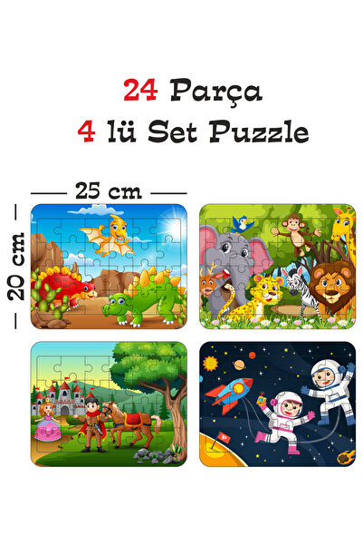 gift plus 24 Parça Ahşap Eğitici Yapboz Puzzle Seti (set 6)