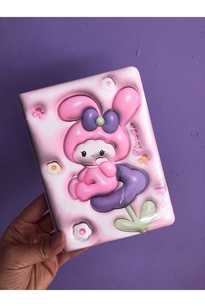 synshop Sanrio Y2k Kawai Cute My Melody Melody - Τρισδιάστατο ανάγλυφο μαλακό εξώφυλλο ημερολόγιο σημειωματάριο δώρο