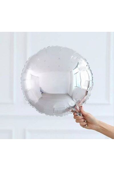 Deniz Party Store Silver Round Foil Balloon 18 INCH 45 CM 1 PIECE