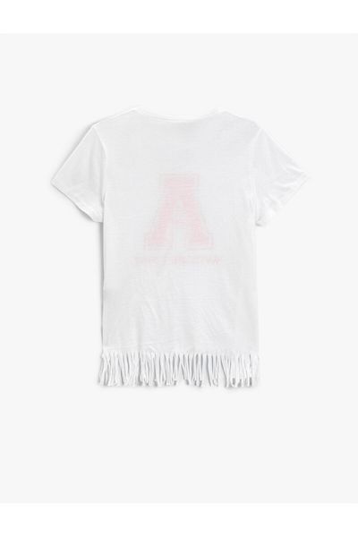 Koton Φούντα εμπριμέ T-Shirt Crew Neck Βαμβακερό