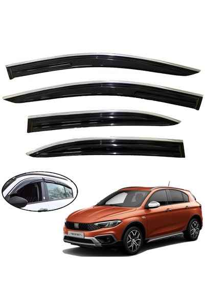 Point Fiat Egea Cross Uyumlu Kromlu Mügen Cam Rüzgarlığı 2021 Sonrası 4 Lü Takım