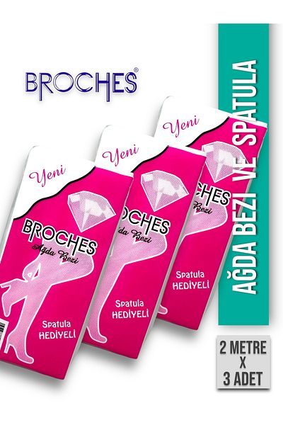 Broches Waxing Cloth 2 Meters and Spatula / Pack of 3 / Non-Stretch-Non-Rip-Non-Leaving Residue