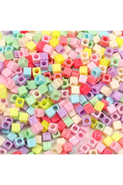 By MO Accessories 100 de grame de mărgele cub de litere acrilice moi, folosite pentru realizarea de bijuterii, brățări, colier