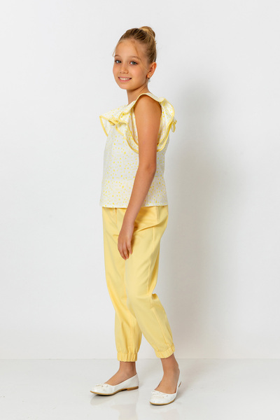 incity Girl's Ruffled Collar Sleeveless Blouse