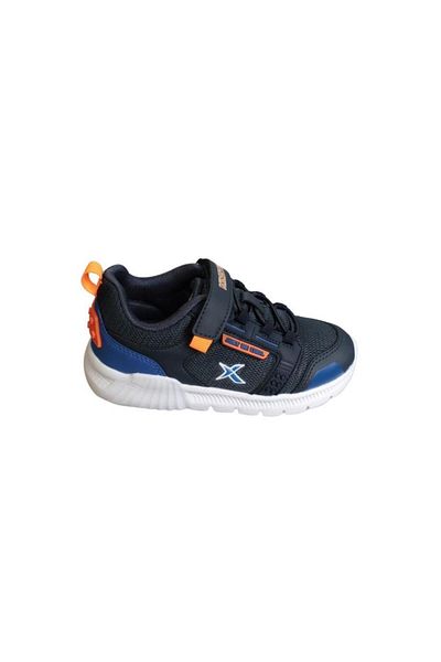 Kinetix KINETIX Boy's White Navy Blue Velcro Comfortable Light Comfort Sole Sneacer Sports Shoes